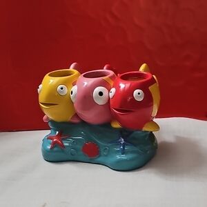 Allure Colorful Fish Trio Bath Accessory Toothbrush Holder